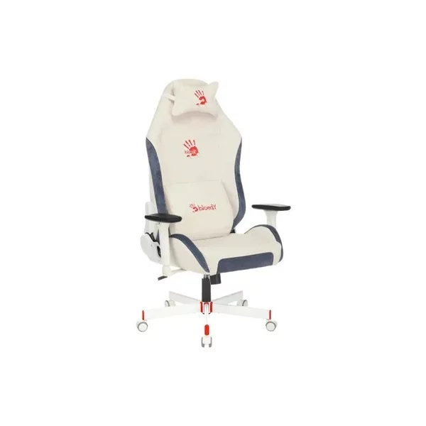 Купить Кресло A4TECH Bloody GC-330 на колесиках, ткань, белый/синий [BLOODY GC-330], цены, характеристики, доставка по РФ
