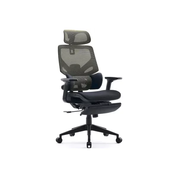 Кресло CACTUS CS-CHR-MC01-LGNBK на колесиках, сетка/ткань, черный/салатовый [CS-CHR-MC01-LGNBK]