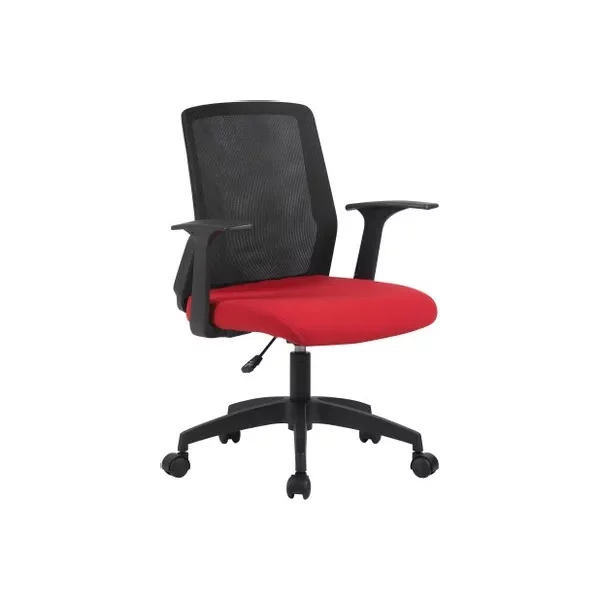 Кресло CACTUS CS-MC222-BKRD на колесиках, сетка/ткань, темно-красный [CS-MC222-BKRD]