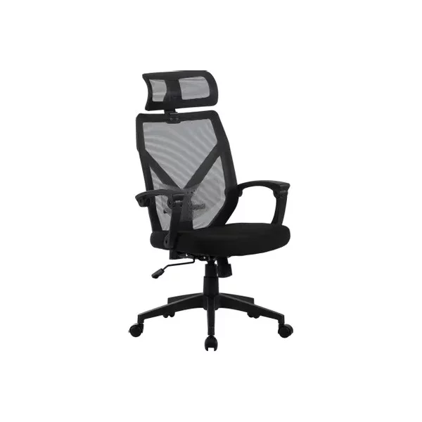 Кресло CACTUS CS-MC414-BK на колесиках, сетка/ткань, черный [CS-MC414-BK]