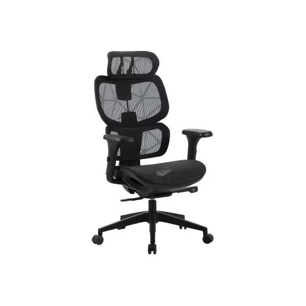 Кресло CACTUS CS-MC555-BK на колесиках, сетка, черный [CS-MC555-BK]