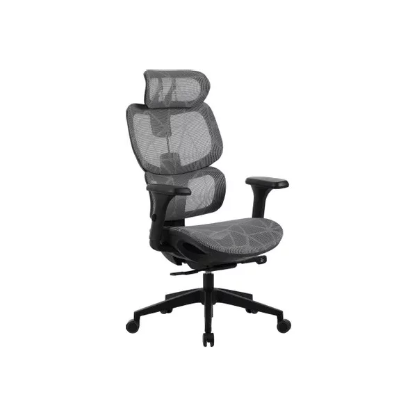 Кресло CACTUS CS-MC555-GY на колесиках, сетка, серый [CS-MC555-GY]