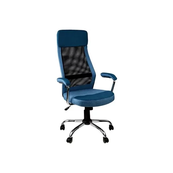 Купить Кресло HELMI Stylish на колесиках, сетка/ткань, черный/синий/голубой [318581], цены, характеристики, доставка по РФ