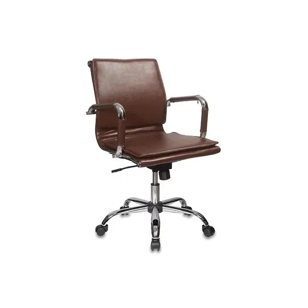 Купить Кресло БЮРОКРАТ Ch-993-Low на колесиках, эко.кожа, коричневый [CH-993-LOW/BROWN], цены, характеристики, доставка по РФ
