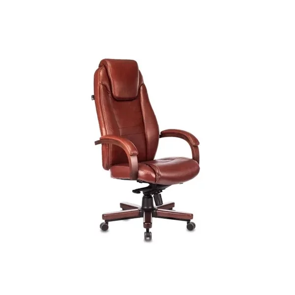Кресло БЮРОКРАТ T-9923WALNUT на колесиках, кожа, светло-коричневый [T-9923WALNUT/CHOK]