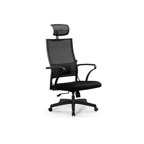 Кресло МЕТТА Sit Air-180 B2-290K (M09.B02.G15.W01) на колесиках, сетка, черный/черный [Z509407779]