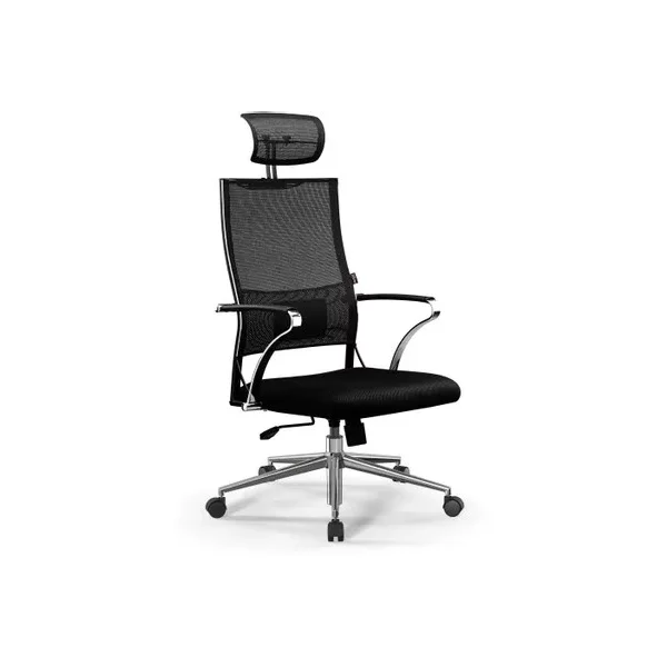 Кресло МЕТТА Sit Air-180 B2-290K (M09.B23.G18.W01) на колесиках, сетка, черный/черный [Z509407793]