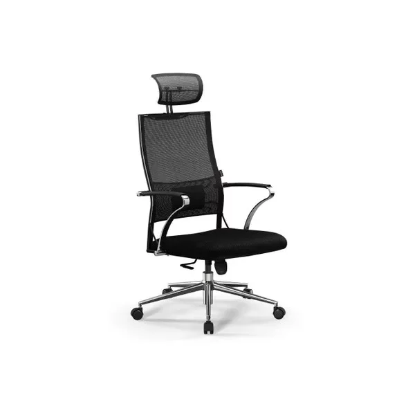 Кресло МЕТТА Sit Air-180 B2-290K (M10.B23.G18.W02) на колесиках, сетка, черный/черный [Z509407809]