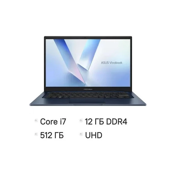 Купить Ноутбук ASUS VivoBook 14 X1404VA-I712512, 14 ", INTEL UHD Graphics, 12 ГБ RAM, синий [90NB10I1-M016A0], цены, характеристики, доставка по РФ