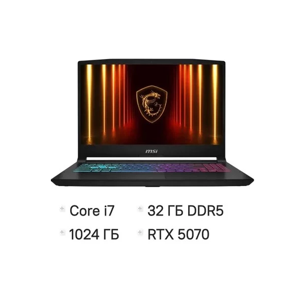 Купить Ноутбук MSI Katana 17 HX B14WGK-274XRU, 17.3 ", NVIDIA GeForce RTX 5070, 32 ГБ RAM, черный [9S7-17L791-274], цены, характеристики, доставка по РФ