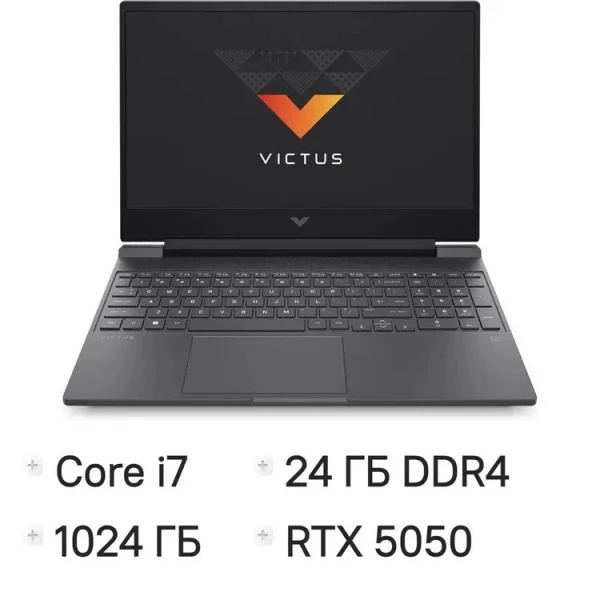 Купить Ноутбук HP Victus 15-fa2309tx, 15.6 ", NVIDIA GeForce RTX 5050, 24 ГБ RAM, серебристый [C25MSPA], цены, характеристики, доставка по РФ