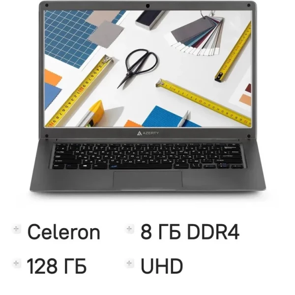 Ноутбук AZERTY Story RB-1451, 14 ", Intel UHD Graphics 600, 8 ГБ RAM, темно-серый [120-1136]