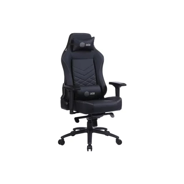 Кресло игровое CACTUS CS-CHR-0112BL на колесиках, эко.кожа, черный [CS-CHR-0112BL]