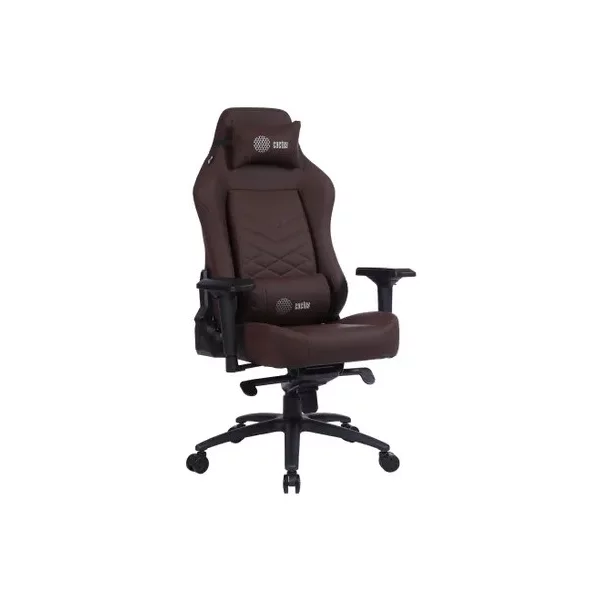 Кресло игровое CACTUS CS-CHR-0112BR на колесиках, эко.кожа, коричневый [CS-CHR-0112BR]