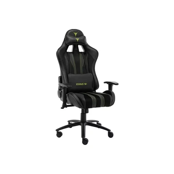 Кресло игровое ZONE 51 Gravity на колесиках, эко.кожа/замшевая ткань, черный [Z51-GRV-B]